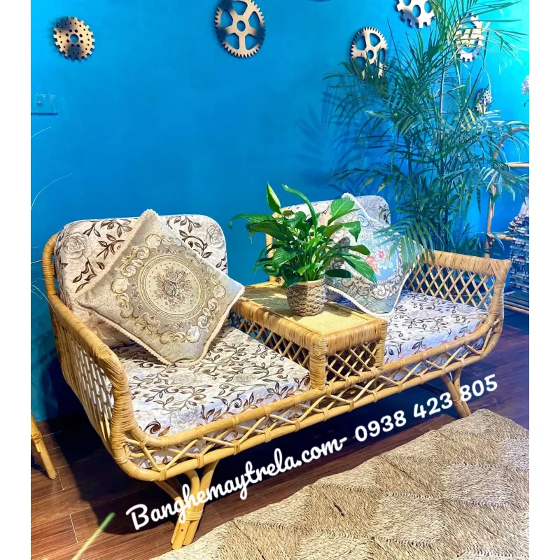 Ghế mây đôi kèm bàn phòng chờ spa 573272
