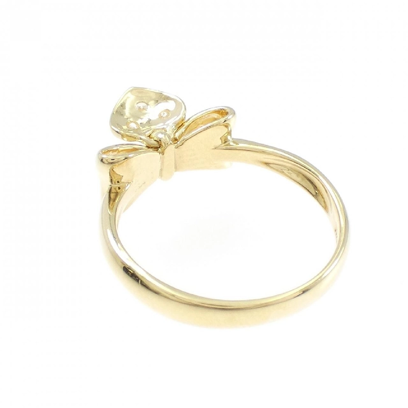 Nhẫn kim cương hình ruy băng × trái tim K18YG - Hàng hiệu Authentic 852674