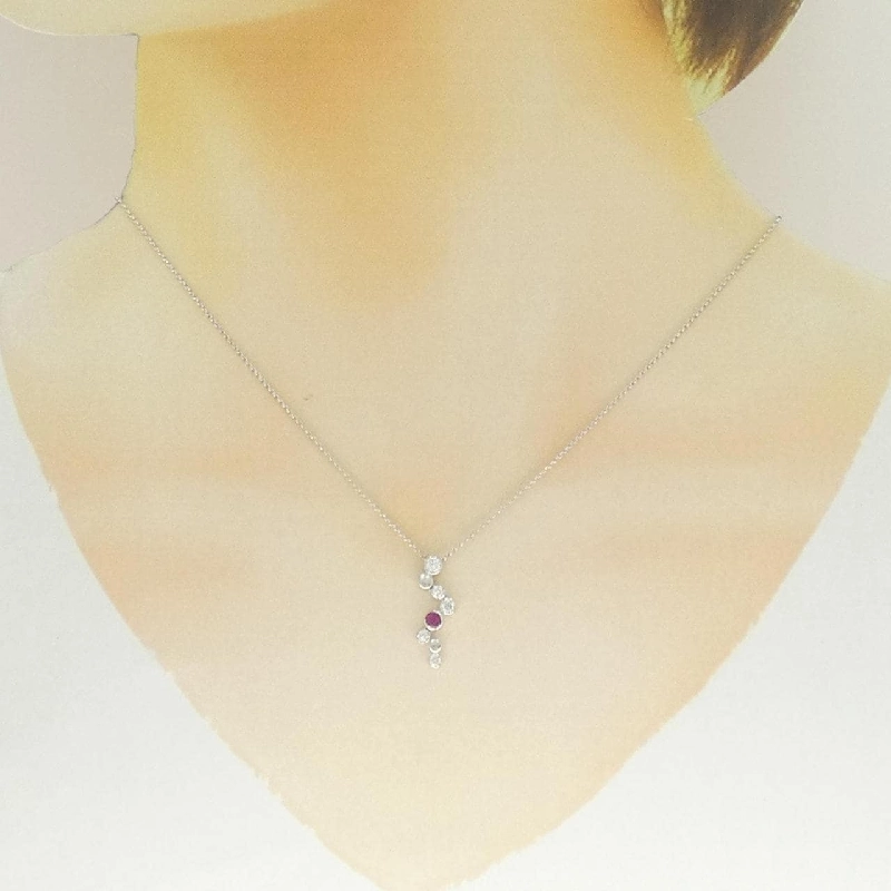 K18WG Dây chuyền Ruby 0.15CT - Hàng hiệu Chính hãng 856706
