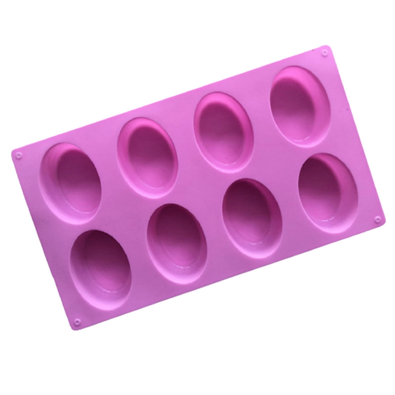 Khuôn silicon làm bánh, rau câu 8 hình Oval - Mã số 1052 336167
