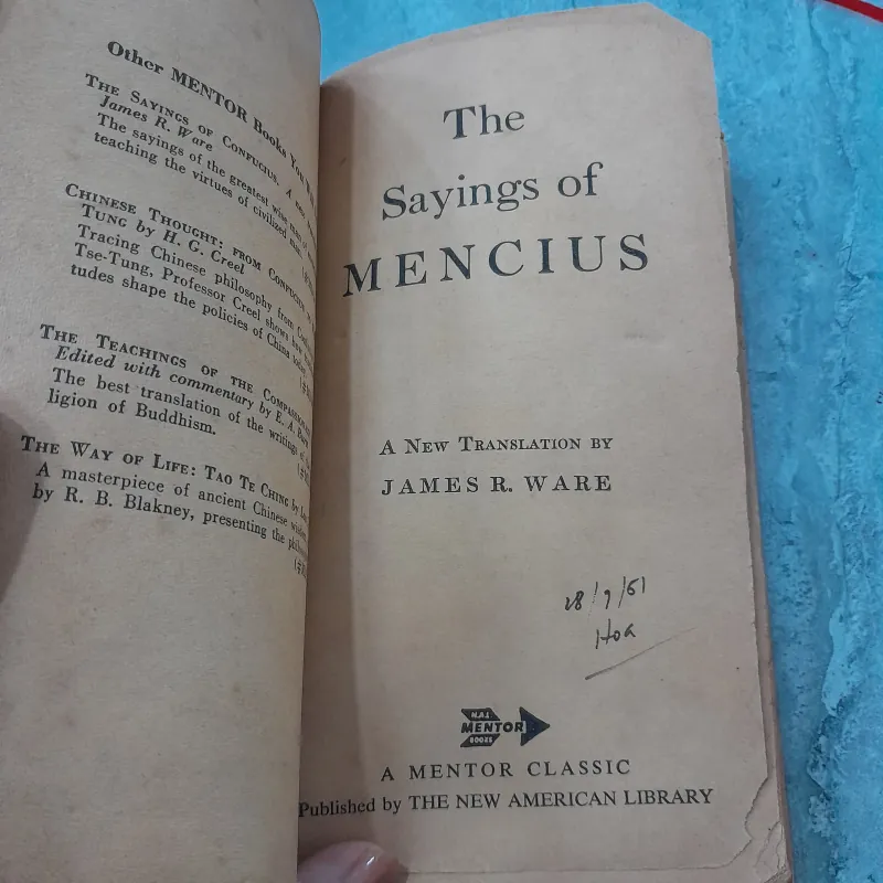 THE SAYINGS OF MENCIUS - JAMES R. WARE 958690
