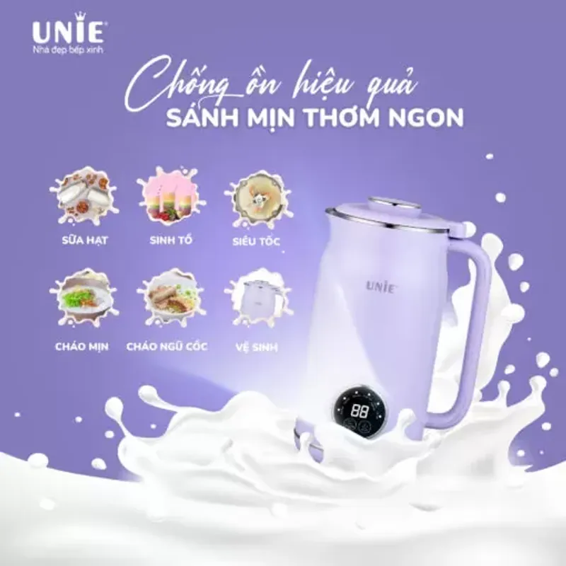 🔥 UNIE UMB06 – MÁY LÀM SỮA HẠT MINI 600ML – 6 CHỨC NĂNG, INOX 304 CAO CẤP! 🥛✨ 720959