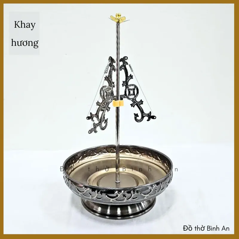 Khay cắm hương vòng, khay xông trầm hương - Đồ thờ Bình An - Decor Phong thuỷ 717637