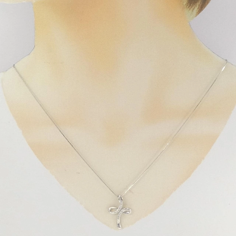 Dây chuyền kim cương K18WG 0.10CT - Hàng hiệu Chính hãng 862518