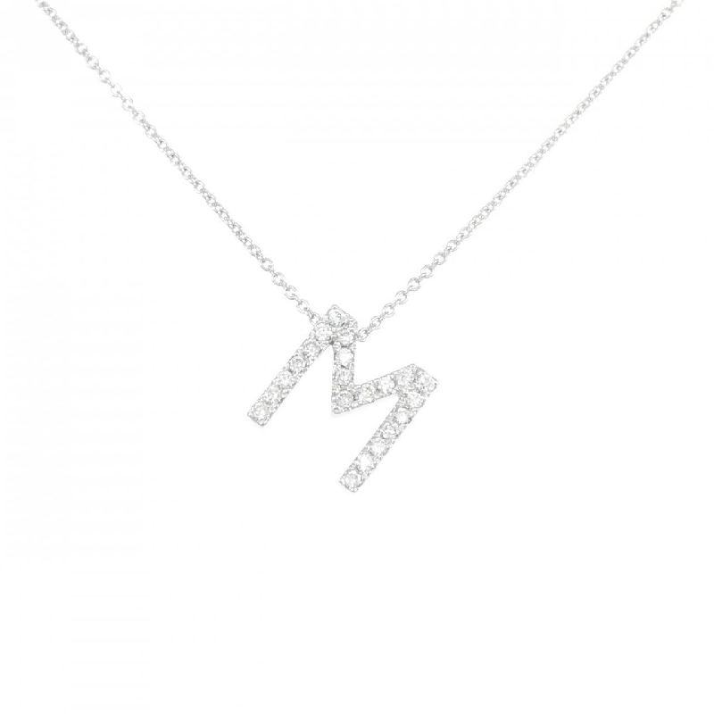 K18WG Chữ cái M Dây chuyền Kim cương 0.21CT - Hàng hiệu Chính hãng 863820