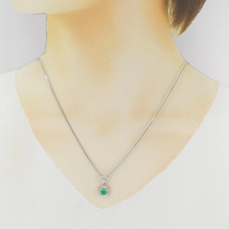 Dây chuyền Emerald PT900/PT850 0.65CT - Hàng hiệu Chính hãng 845780