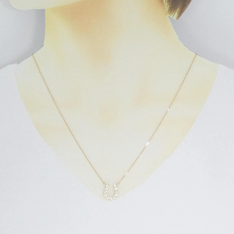 Dây chuyền kim cương K18YG hình móng ngựa 0.503CT - Hàng hiệu Chính hãng 864003