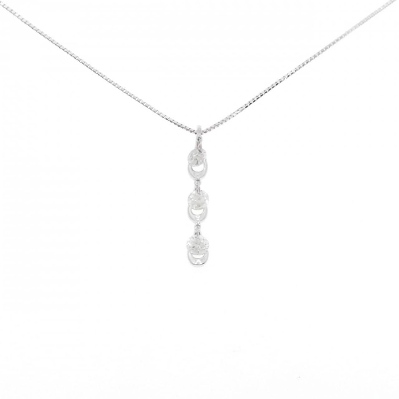 K18WG Dây chuyền kim cương ba viên 0.50CT - Hàng hiệu Chính hãng 861352