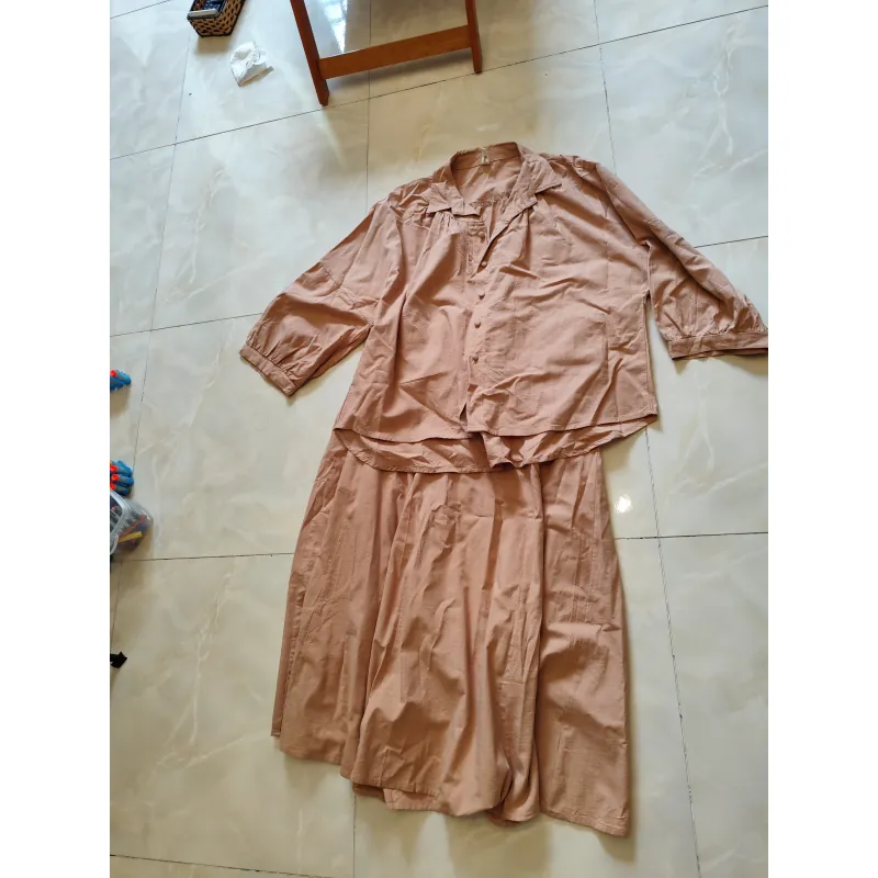 Set váy vải kaki cam da 1027321