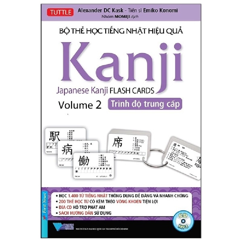 Bộ Thẻ Học Tiếng Nhật Hiệu Quả Kanji - Trình Độ Trung Cấp (200 Thẻ +1CD) - Alexender DC Kask, Tiến Sĩ Emiko Konomi 293173