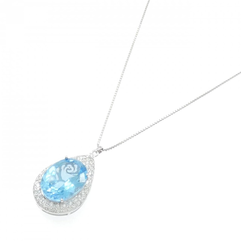 K18WG Blue Topaz Necklace 21.60CT - Hàng hiệu Authentic 858793