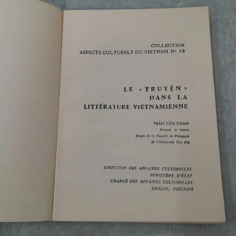 LE TRUYỆN DANS LA LITTÉRATURE VIETNAMIENNE - TRẦN CỬU CHẤN 786835