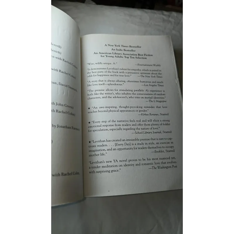 YA / Contemporary – Every Day – David Levithan 755213