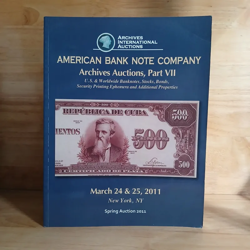 American Bank Note Company Archives Auctions, Part VII 590053