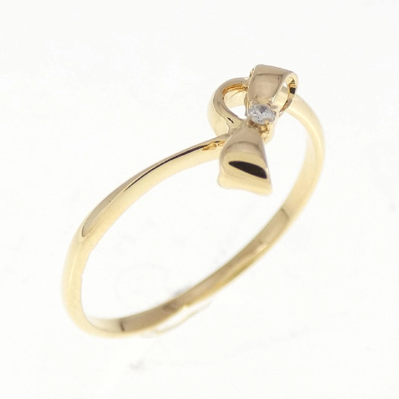 Nhẫn kim cương K18YG hình ruy băng 671760