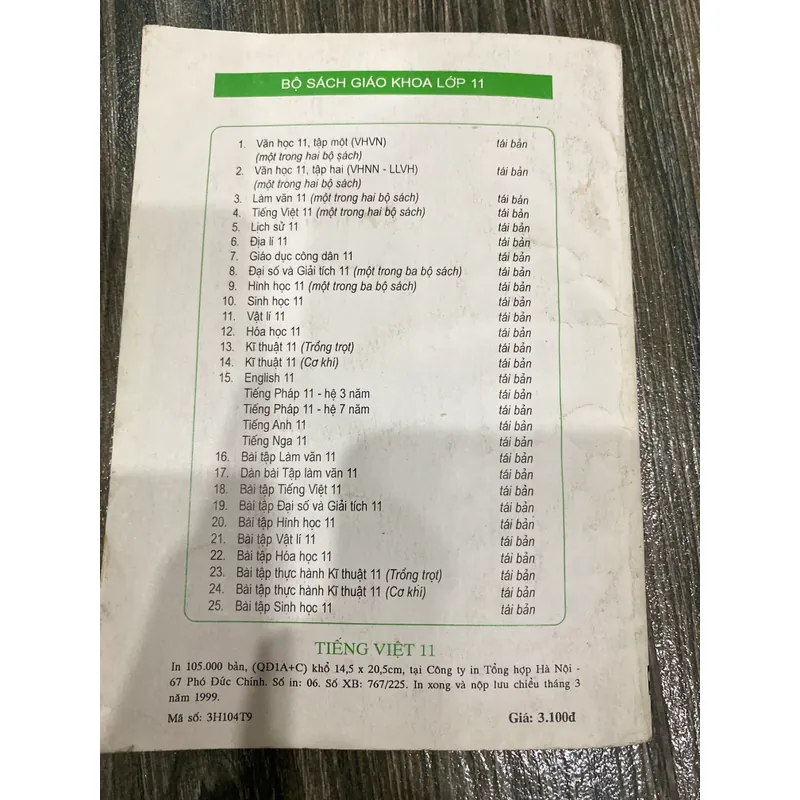 SÁCH TIẾNG VIỆT 11*TẶNG QUÀ + FREESHIP 605986