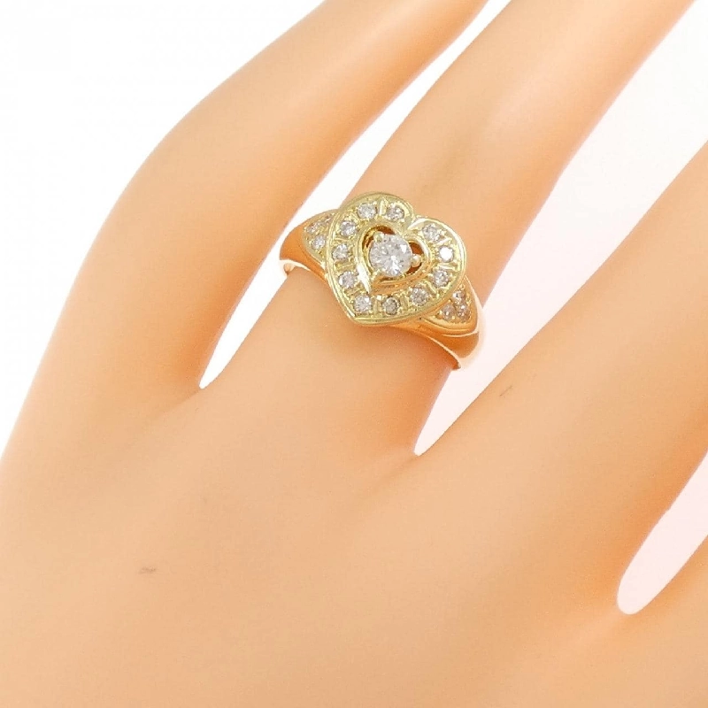 Nhẫn kim cương hình trái tim K18YG 0.14CT - Hàng hiệu Chính hãng 848775