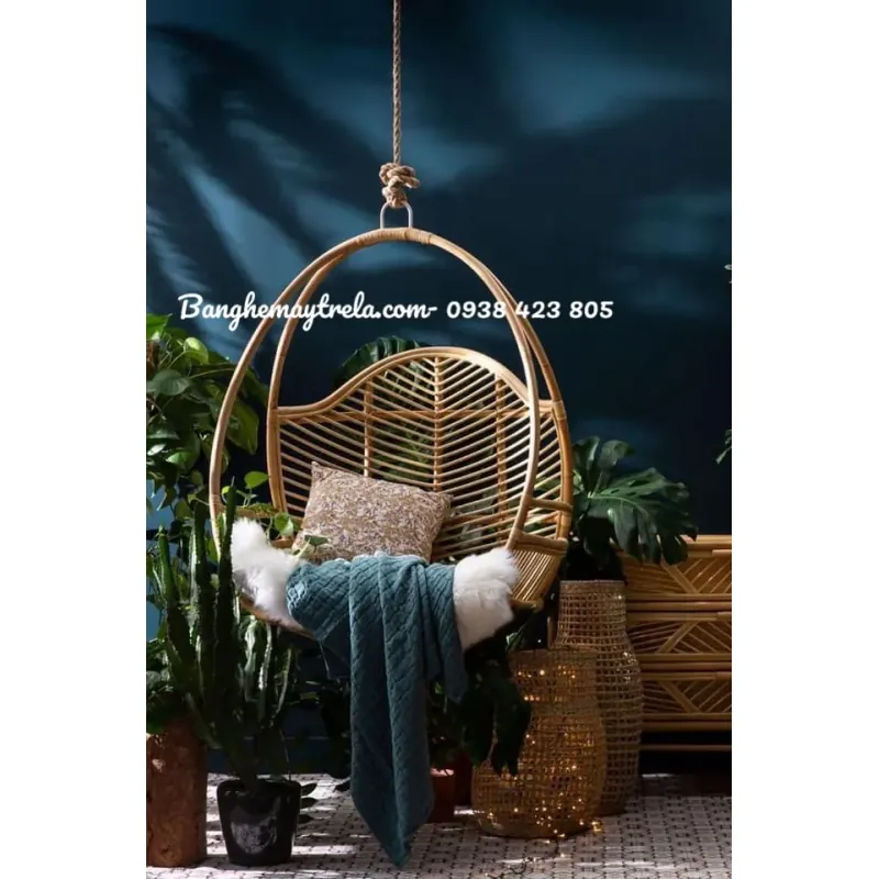 Xích đu treo trần bằng mây tự nhiên 728310