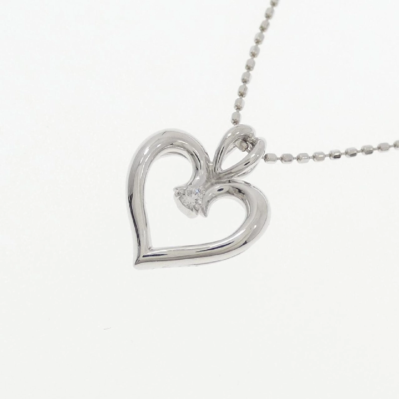 K18WG Dây chuyền kim cương hình trái tim 0.02CT - Hàng hiệu Chính hãng 860881