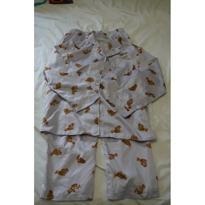 [ Như mới ] Bộ ngủ gấu nâu - tím-  Uniqlo - Size L 680924