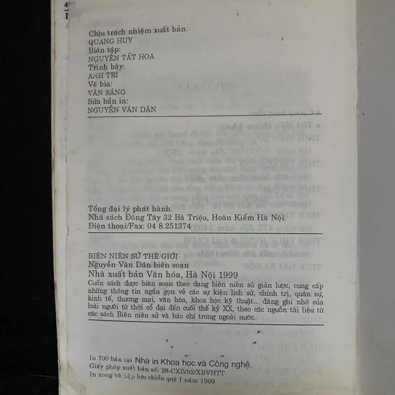 Biên niên sử thế giới- PGS. TS. Nguyễn Văn Dân biên soạn  1029049
