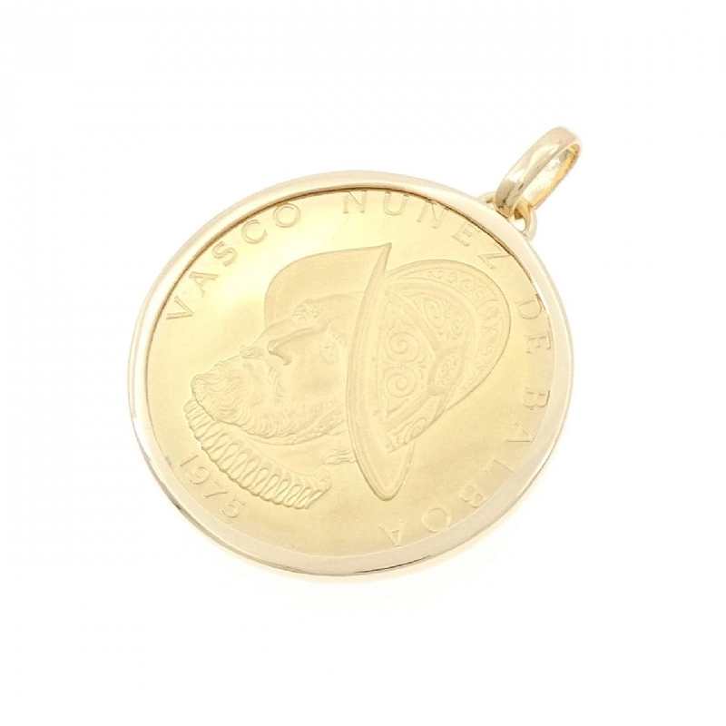 K18YG(枠) Mặt dây chuyền đồng xu - Hàng hiệu Authentic 863968