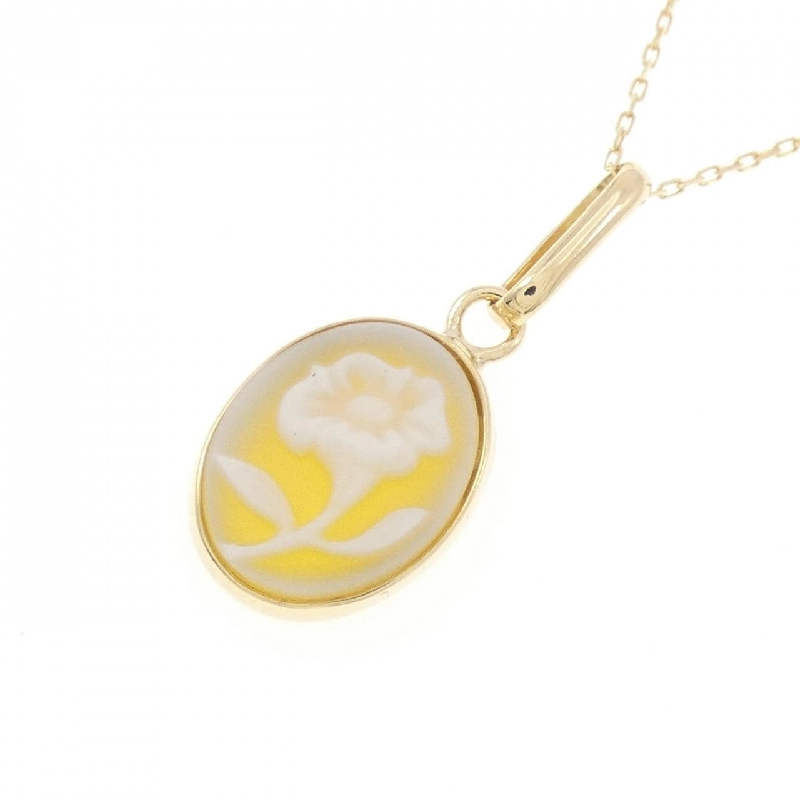 K18YG Hoa Menou Cameo Dây Chuyền - Hàng hiệu Chính hãng 857197