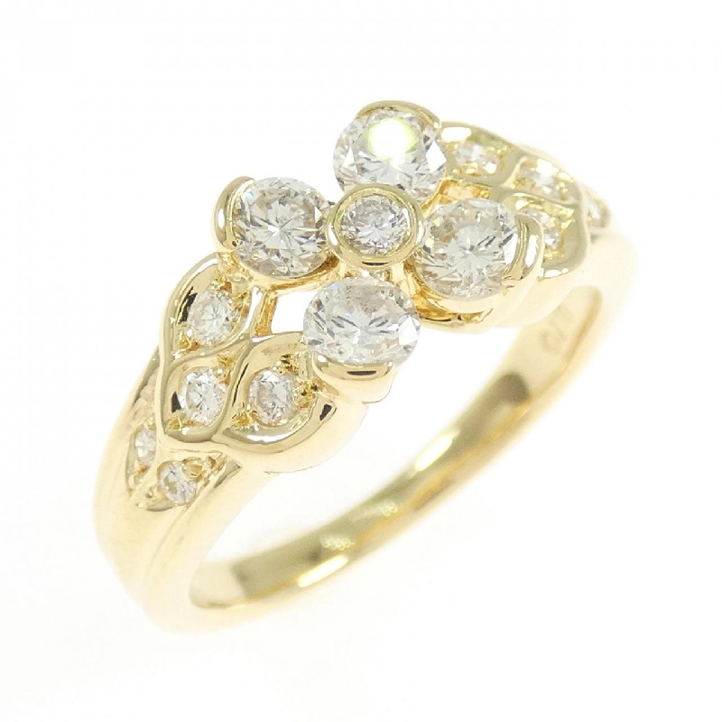 Nhẫn kim cương hoa K18YG 0.70CT 667818