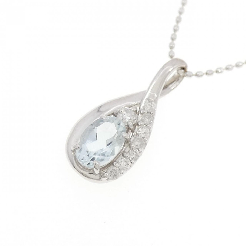 K18WG Aquamarine Necklace 0.4CT - Hàng hiệu Authentic 858399