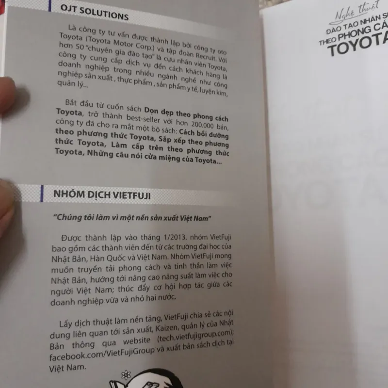 Nghệ thuật Đào tạo Nhân Sự theo phong cách TOYOTA. OJT Solutions Nhóm VietFuji dịch 790602
