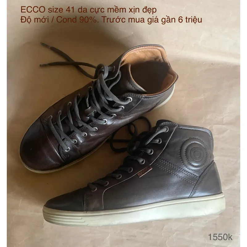Giầy boots lửng hiệu ECCO size 41 da cực mềm 655573