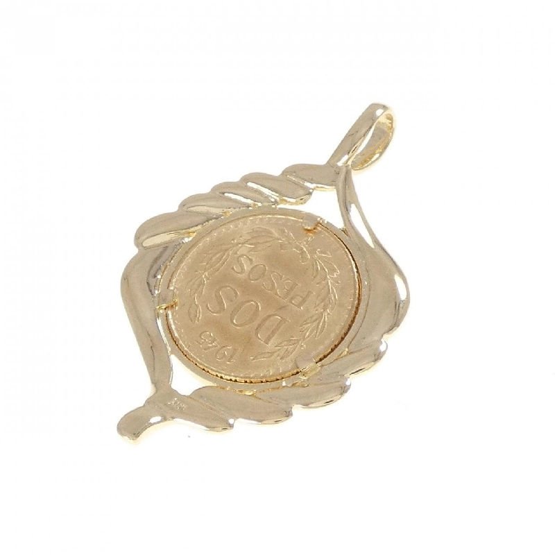 K18YG(枠) Đồng xu Mặt dây chuyền - Hàng hiệu Authentic 870739