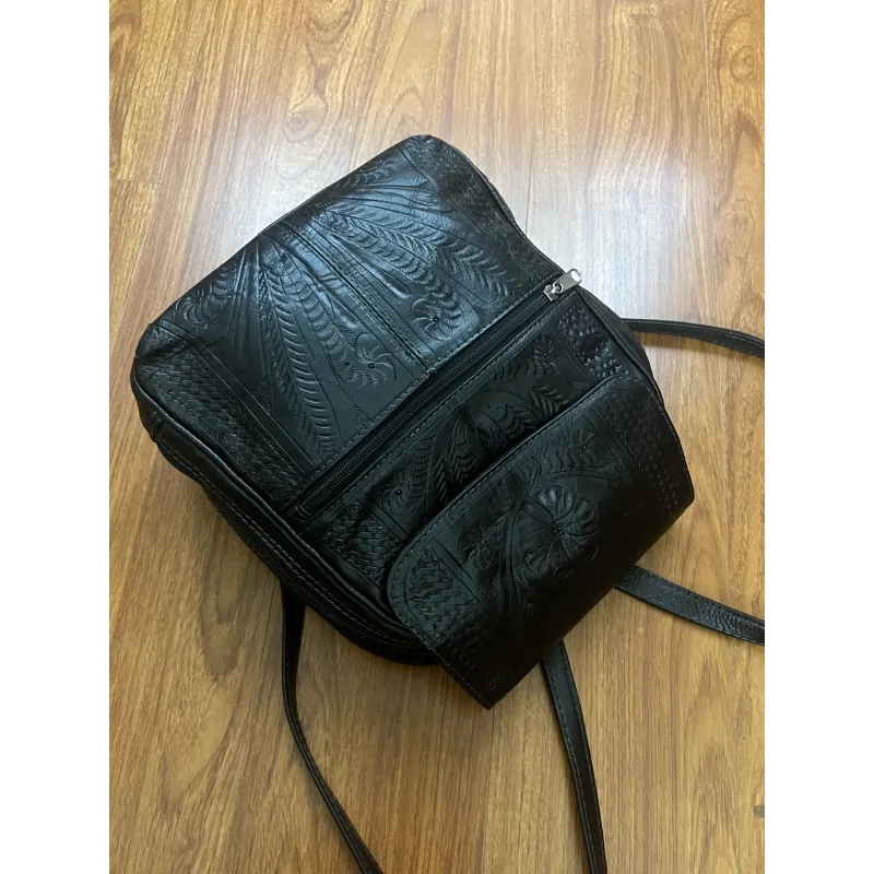 Balo nữ 24x32x11 da mộc khắc 2hand 992664