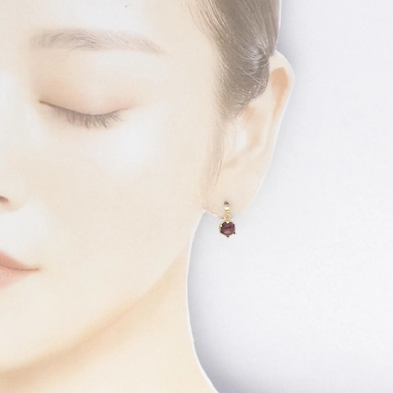 K18YG Garnet Bông tai - Hàng hiệu Chính hãng 876863