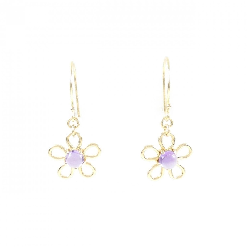 K18YG Hoa Amethyst Bông Tai - Hàng hiệu Chính hãng 868810