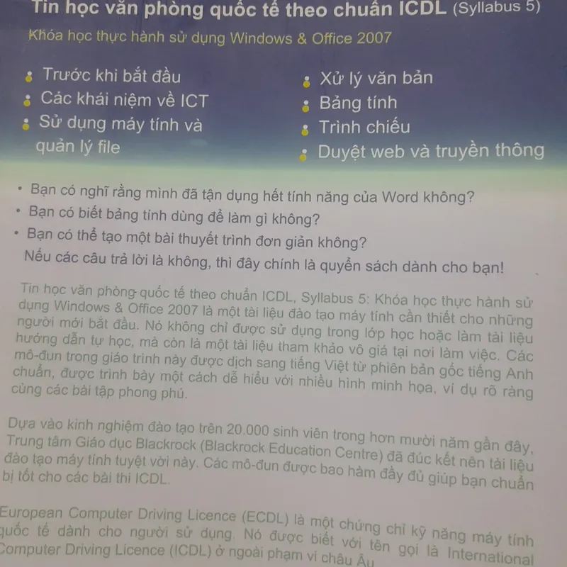 Tin học văn phòng quốc tế theo chuẩn ICDL 688245