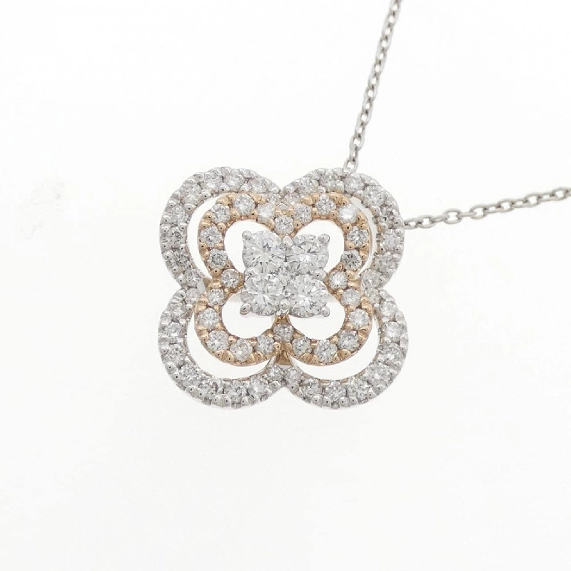 K18WG/K18PG Hoa Đá Kim Cương Dây Chuyền 0.72CT - Hàng hiệu Chính hãng 859221