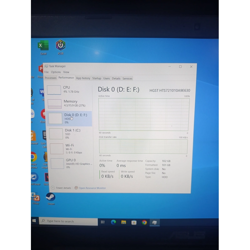 ASUS GL552VX chính hãng đã qua sử dụng chai pin và hỏng card đồ hoạ rời 519601