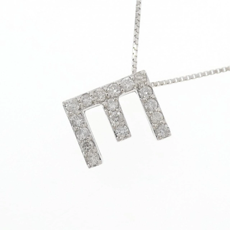 K18WG Chữ cái E Dây chuyền kim cương 0.94CT - Hàng hiệu Chính hãng 859770