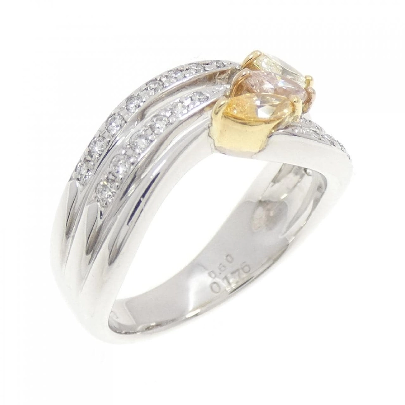 Nhẫn kim cương ba màu K18 0.176CT FLOP VS2 cắt Marquis - Hàng hiệu Chính hãng 873663