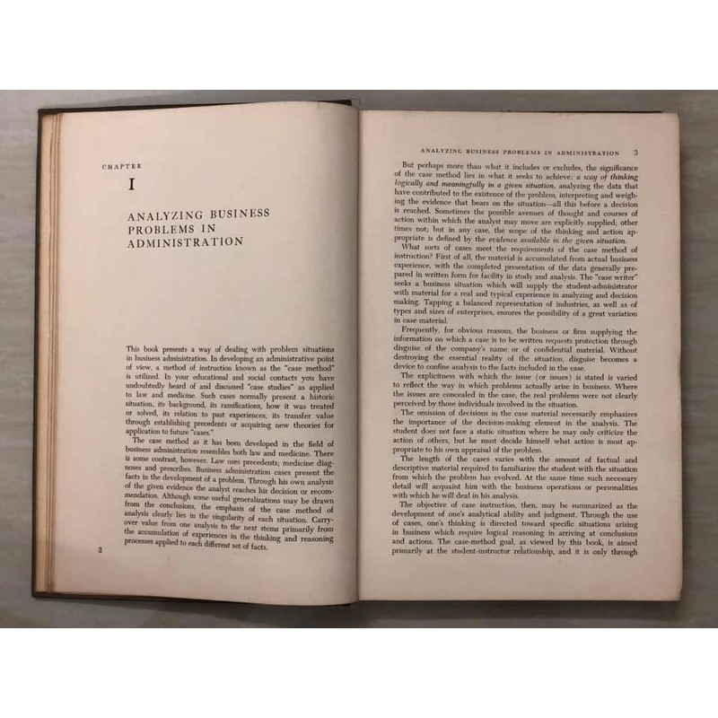 PROBLEMS IN BUSINESS ADMINISTRATION Analysis by the Case Method, Harvard University, 1964 454259