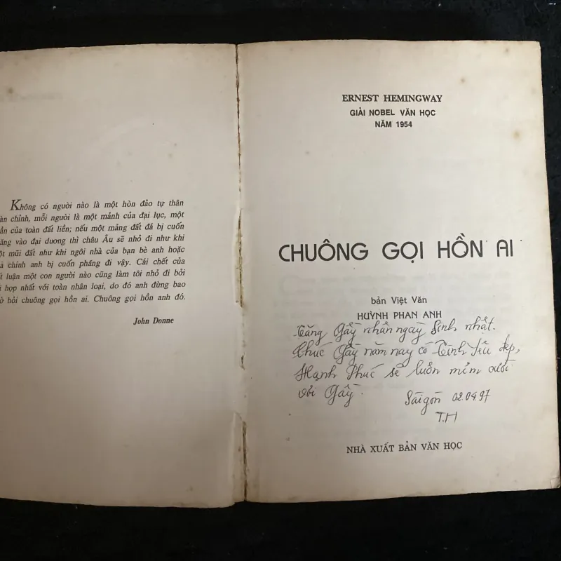 Chuông gọi hồn ai-ERNEST HEMINGWAY (Nobel 1954) 1030872
