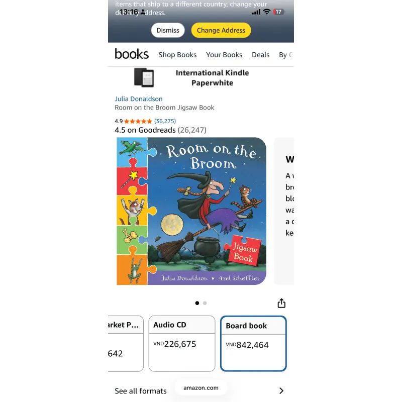 NGOẠI VĂN - sách tiếng anh trẻ em : Room on the Broom - Jigsaw Book - Julia Donaldson 1028090