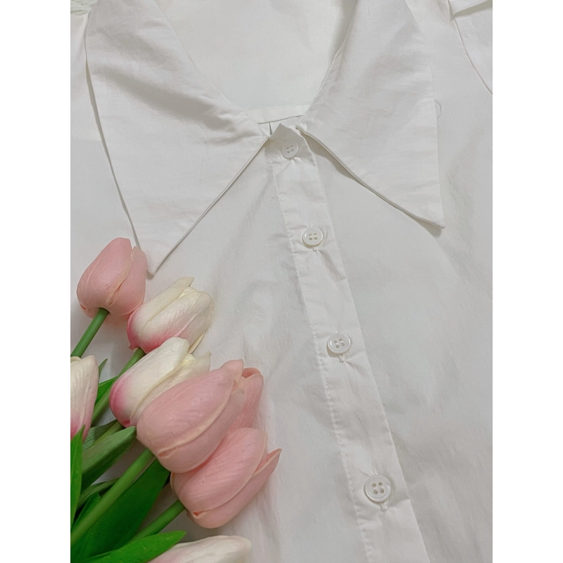 Áo sơ mi trắng ngắn tay mới 80% 532319