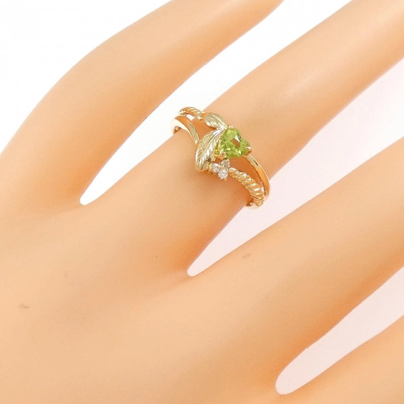 Nhẫn Peridot K18YG hình trái tim 670445