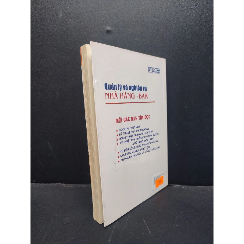 Quản lý và nghiệp vụ nhà hàng - Bar mới 70% ố vàng 2006 HCM1406 Nguyễn Xuân Ra SÁCH QUẢN TRỊ 173125