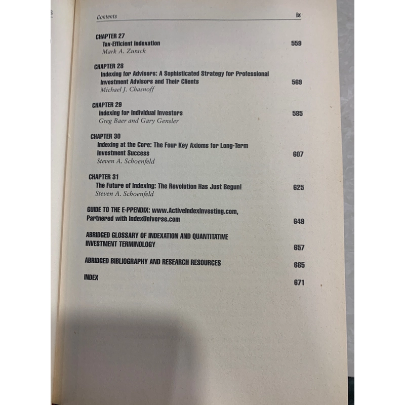 ACTIVE INDEX INVESTING - STEVEN A. SCHOENFELD 537998