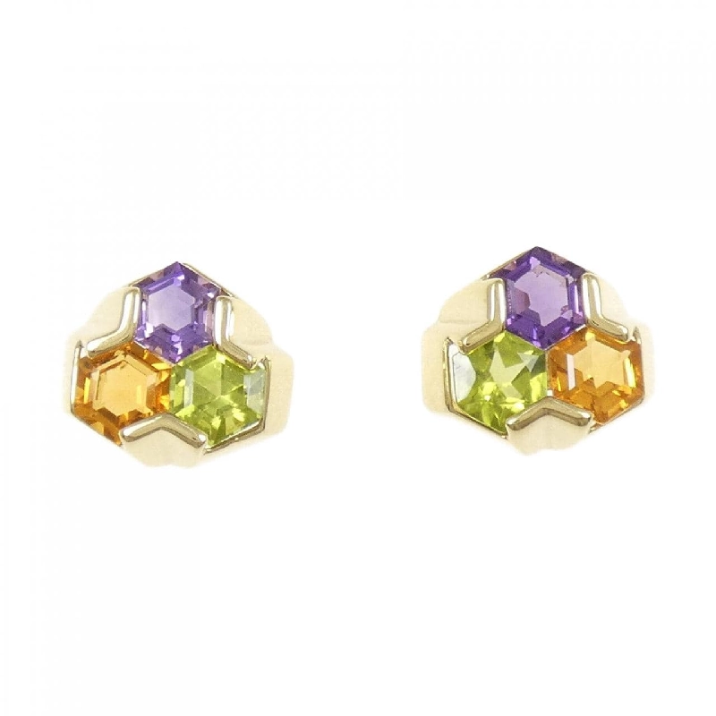 K18YG Đá màu Bông tai - Hàng hiệu Chính hãng 867363