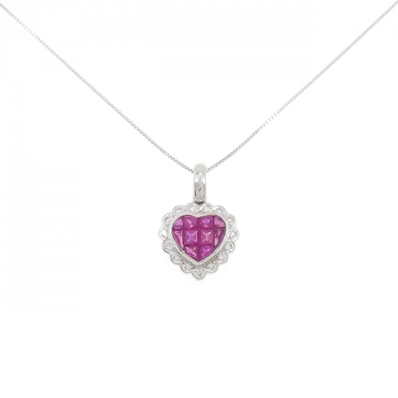 750WG/K18WG Mặt Dây Chuyền Hình Trái Tim Đá Ruby 1.4CT - Hàng hiệu Chính Hãng 856948