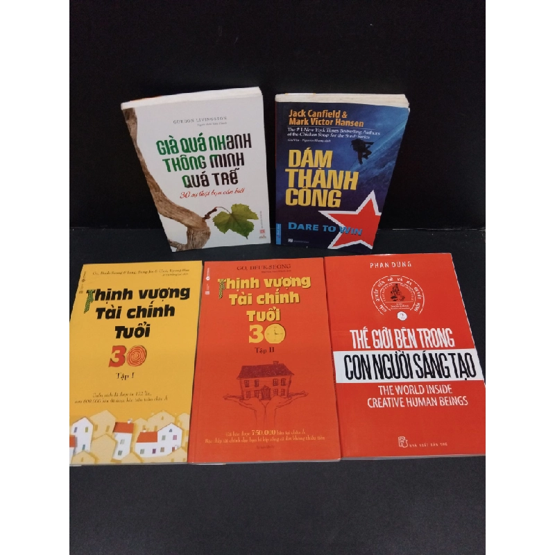 Combo sách kỹ năng tài chính - Thịnh vượng tài chính tuổi 30 (tập 1, 2) + Dám thành công + Thế giới bên trong con người sáng tạo + Già quá nhanh thông minh quá trẻ mới 80% ố vàng CHP0510 313200